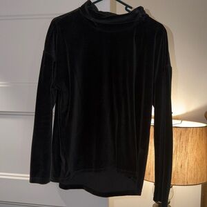 Dark Green Velvet Long Sleeve Top